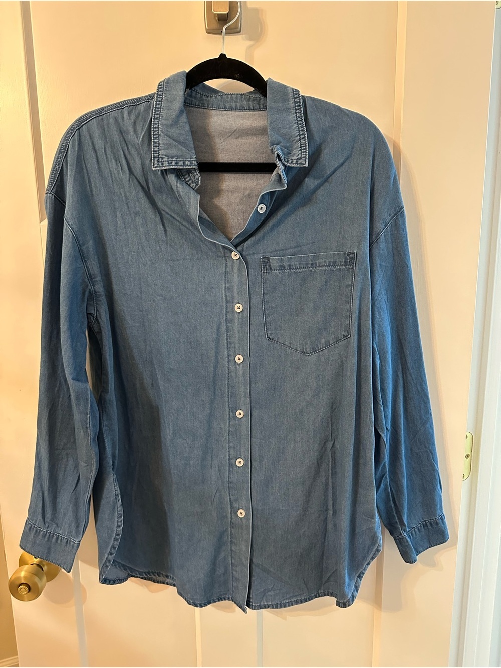 Blue Denim Button-Up Shirt